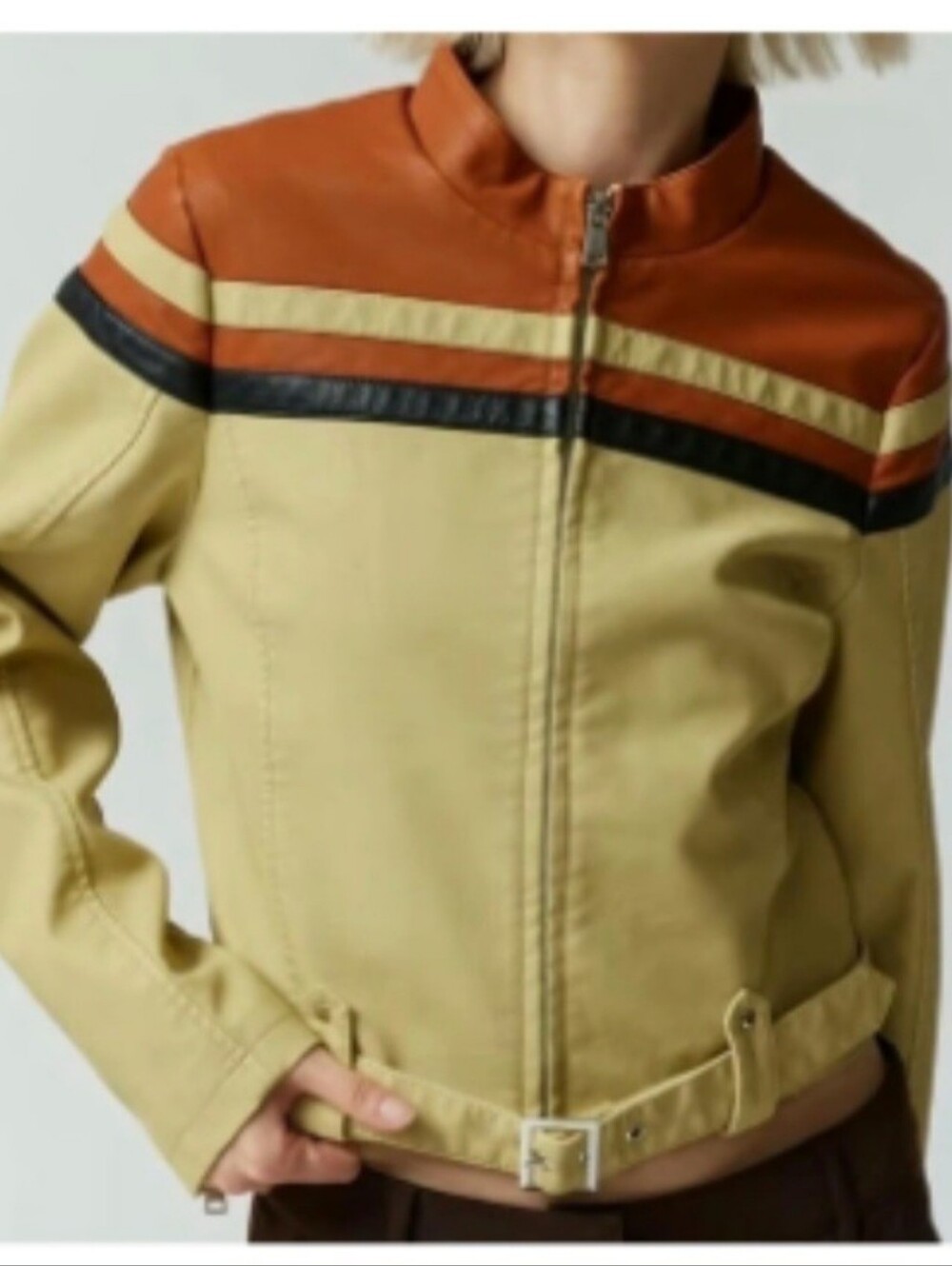 Urban Outfitters Jordan Faux Leather Fitted Moto Jacket